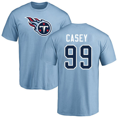 Tennessee Titans Men Light Blue Jurrell Casey Name and Number Logo NFL Football #99 T Shirt->tennessee titans->NFL Jersey